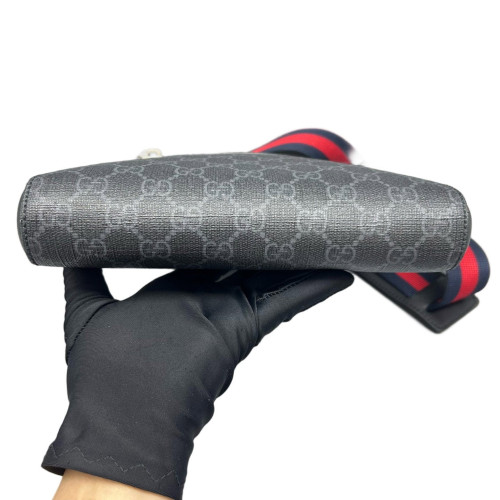Gucci Messenger GG Monogram Black Grey Gucci Messenger GG Monogram Black Grey