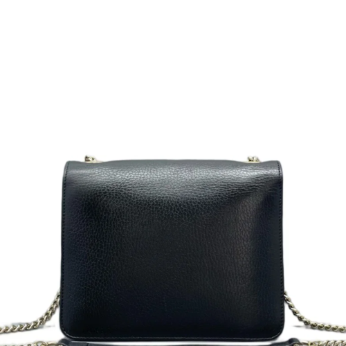 Gucci Small Interlocking G Shoulder Bag Grained Calfskin Black