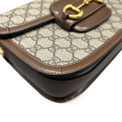 Gucci Small Horsebit 1955 GG Supreme Monogram Tan Beige