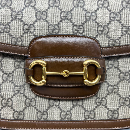 Gucci Small Horsebit 1955 GG Supreme Monogram Tan Beige