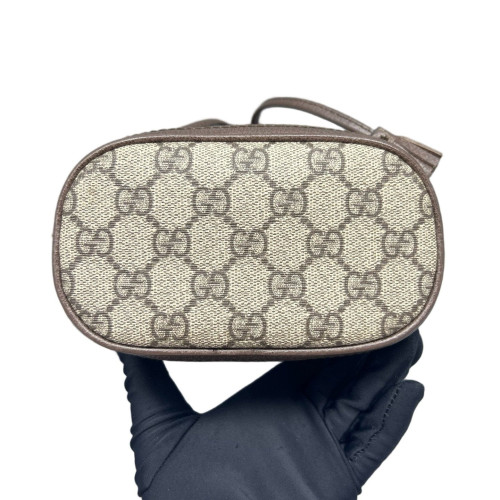 Gucci Mini Ophidia Bucket Bag GG Supreme Monogram Beige Ebony Gucci Mini Ophidia Bucket Bag GG Supreme Monogram Beige Ebony