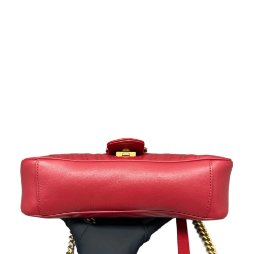 Gucci Chevron Small GG Marmont Calfskin Red