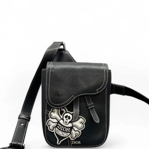 Dior Cannage Stitch Saddle Bag Calfskin Black Dior Cannage Stitch Saddle Bag Calfskin Black