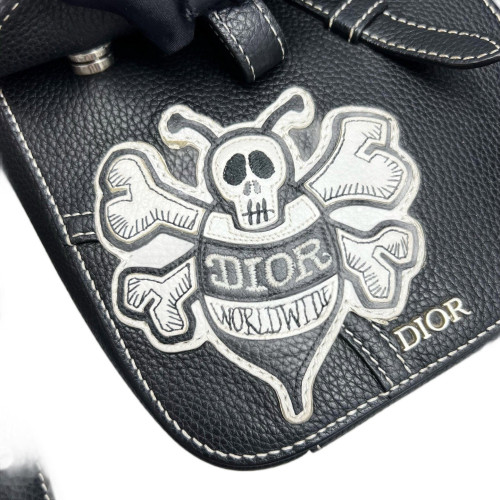 Dior Cannage Stitch Saddle Bag Calfskin Black Dior Cannage Stitch Saddle Bag Calfskin Black