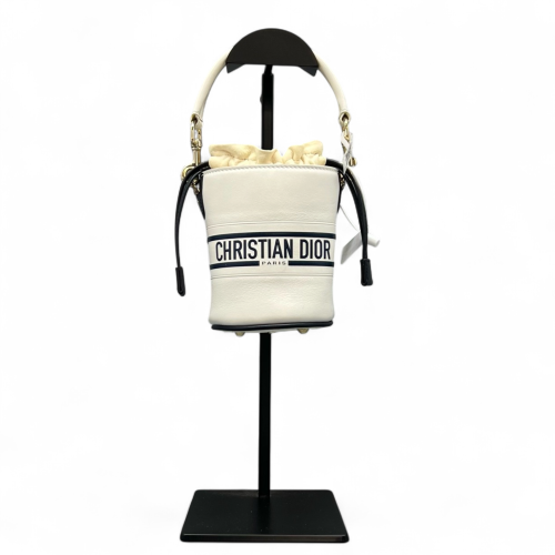 Dior Micro Dior Vibe Bucket Calfskin White Black