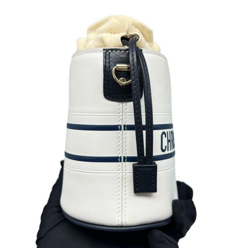 Dior Micro Dior Vibe Bucket Calfskin White Black