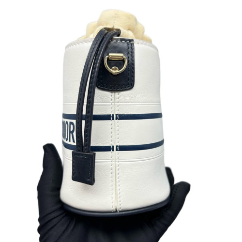 Dior Micro Dior Vibe Bucket Calfskin White Black