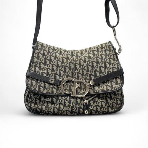 Dior Shoulder Bag Oblique Black Grey