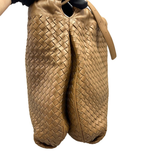 Bottega Veneta Shoulder Bag Lambskin Intrecciato Brown