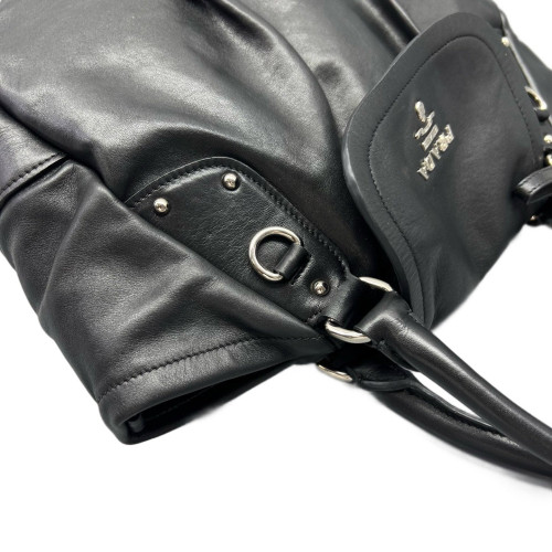 Prada Shoulder Bag Calfskin Black
