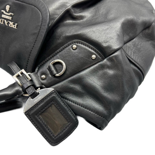 Prada Shoulder Bag Calfskin Black