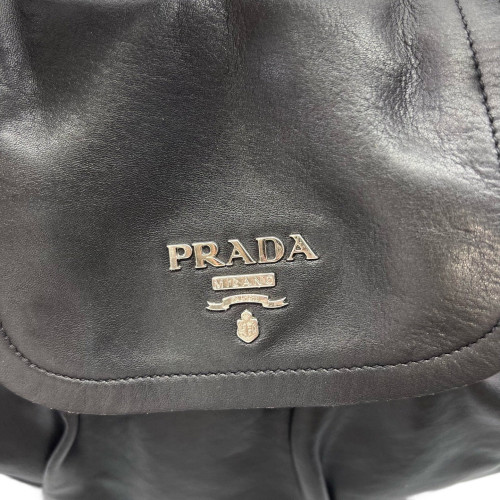 Prada Shoulder Bag Calfskin Black
