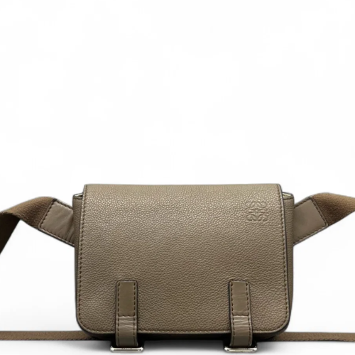 Loewe Military Bum Bag Grained Calfskin Grey Loewe Military Bum Bag Grained Calfskin Grey