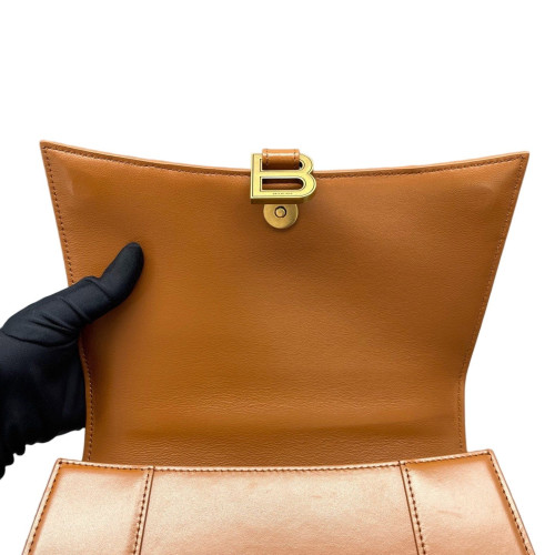Balenciaga Hourglass Top Handle Medium Smooth Calfskin Brown Balenciaga Hourglass Top Handle Medium Smooth Calfskin Brown