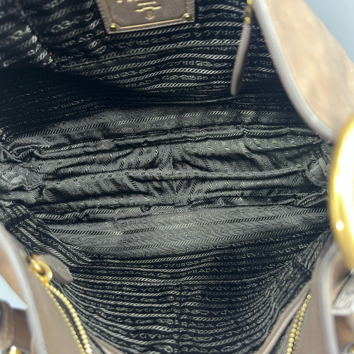 Prada Hobo Vitello Phenix Taupe Grey