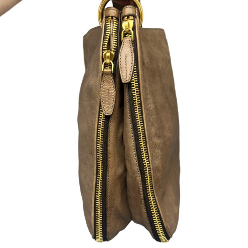Prada Hobo Vitello Phenix Taupe Grey