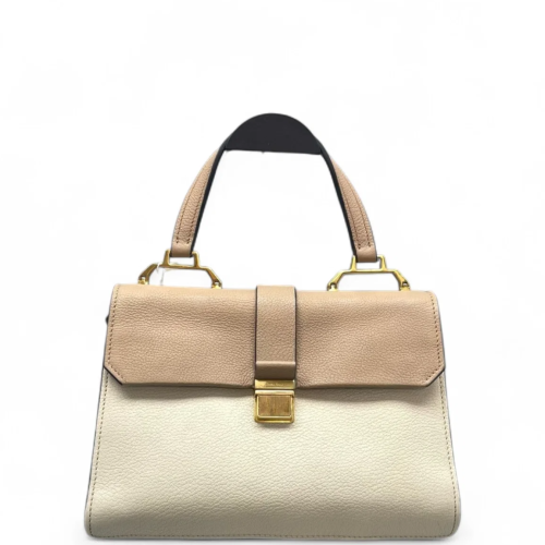 Miu Miu Madras Handbag Calfskin Beige White Miu Miu Madras Handbag Calfskin Beige White
