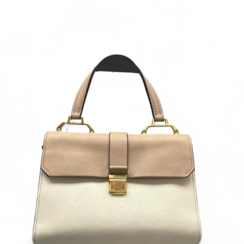 Miu Miu Madras Handbag Calfskin Beige White Miu Miu Madras Handbag Calfskin Beige White