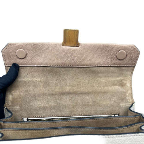 Miu Miu Madras Handbag Calfskin Beige White Miu Miu Madras Handbag Calfskin Beige White