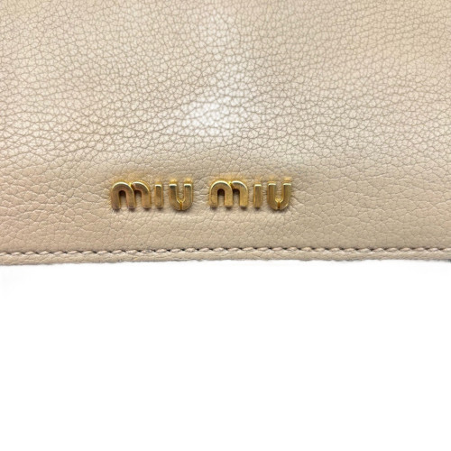 Miu Miu Madras Handbag Calfskin Beige White Miu Miu Madras Handbag Calfskin Beige White