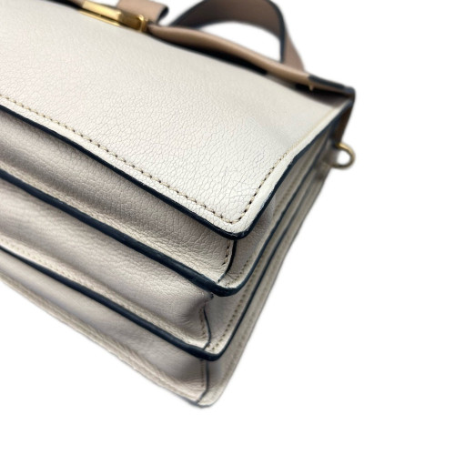 Miu Miu Madras Handbag Calfskin Beige White Miu Miu Madras Handbag Calfskin Beige White