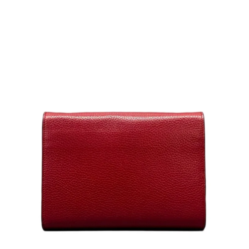 Gucci GG Marmont Chain Wallet Grained Calfskin Red