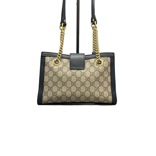 Gucci Small Padlock Tote GG Supreme Monogram Brown Black Gucci Small Padlock Tote GG Supreme Monogram Brown Black