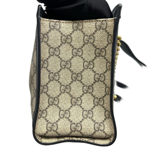 Gucci Small Padlock Tote GG Supreme Monogram Brown Black Gucci Small Padlock Tote GG Supreme Monogram Brown Black