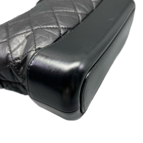 Chanel Quilted Small Gabrielle Hobo Crumpled Calfskin Black Chanel Quilted Small Gabrielle Hobo Crumpled Calfskin Black