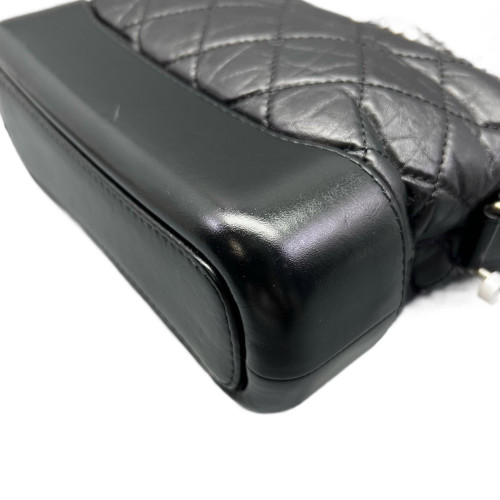Chanel Quilted Small Gabrielle Hobo Crumpled Calfskin Black Chanel Quilted Small Gabrielle Hobo Crumpled Calfskin Black