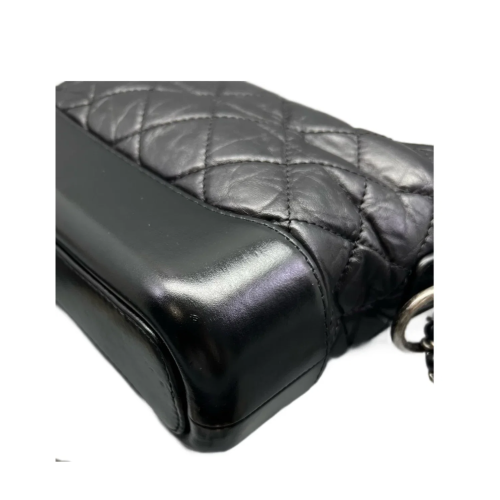 Chanel Quilted Small Gabrielle Hobo Crumpled Calfskin Black Chanel Quilted Small Gabrielle Hobo Crumpled Calfskin Black