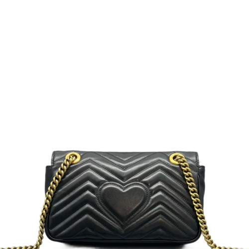 Gucci Chevron Small GG Marmont Calfskin Black Gucci Chevron Small GG Marmont Calfskin Black
