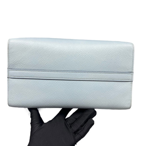 Prada Small Monochrome Tote Saffiano Calfskin Blue