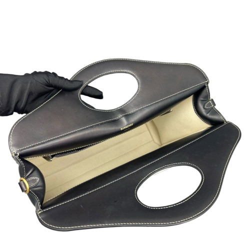 Burberry Medium Two Tone Pocket Bag Canvas Black Beige Burberry Medium Two Tone Pocket Bag Canvas Black Beige