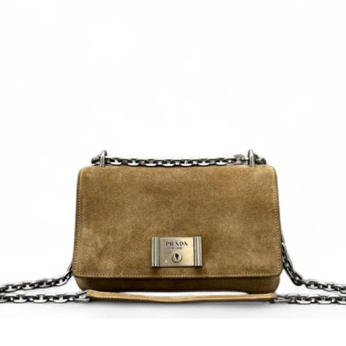 Prada Shoulder Bag Suede Brown Prada Shoulder Bag Suede Brown