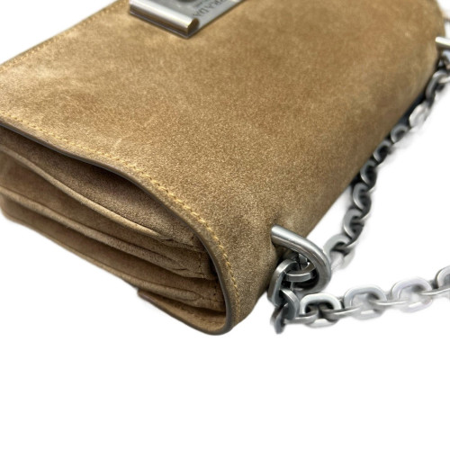 Prada Shoulder Bag Suede Brown Prada Shoulder Bag Suede Brown