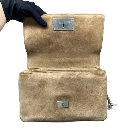 Prada Shoulder Bag Suede Brown Prada Shoulder Bag Suede Brown