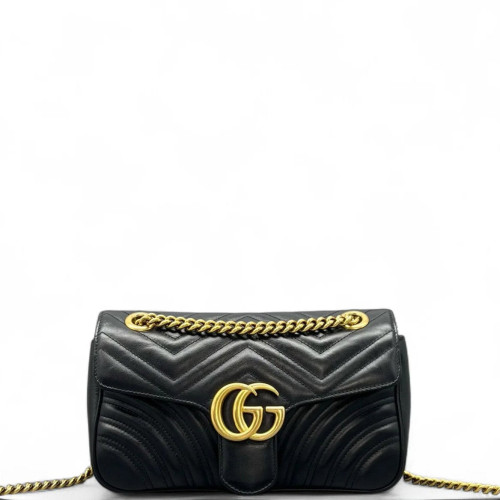 Gucci Chevron Small GG Marmont Calfskin Black Gucci Chevron Small GG Marmont Calfskin Black