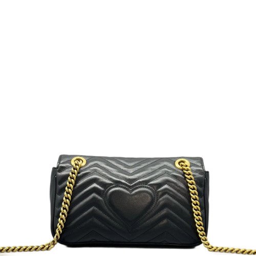 Gucci Chevron Small GG Marmont Calfskin Black Gucci Chevron Small GG Marmont Calfskin Black