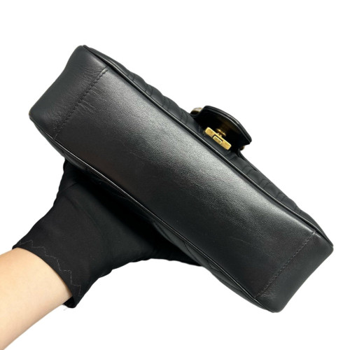 Gucci Chevron Small GG Marmont Calfskin Black Gucci Chevron Small GG Marmont Calfskin Black