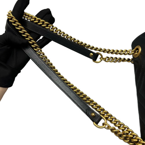 Gucci Chevron Small GG Marmont Calfskin Black Gucci Chevron Small GG Marmont Calfskin Black
