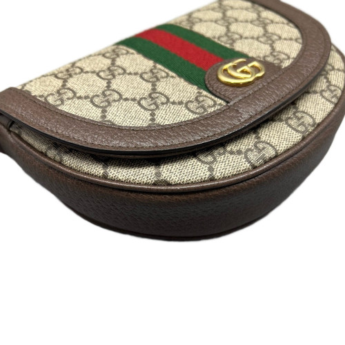 Gucci Saddle Bag GG Supreme Monogram Beige Ebony Dark Brown