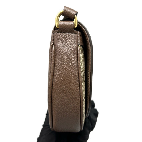 Gucci Saddle Bag GG Supreme Monogram Beige Ebony Dark Brown