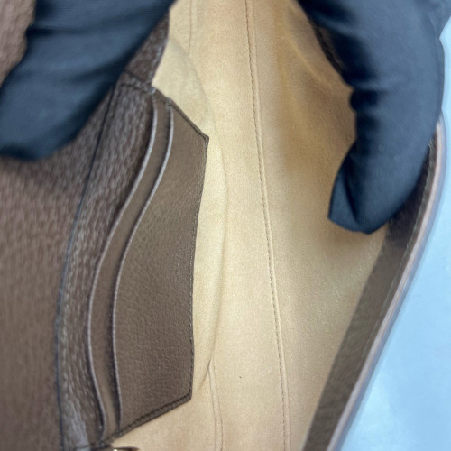 Gucci Saddle Bag GG Supreme Monogram Beige Ebony Dark Brown