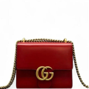 Gucci Crossbody Bag Glazed Calfskin Red