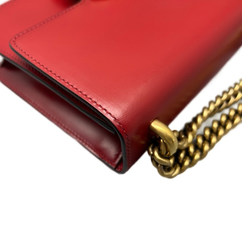 Gucci Crossbody Bag Glazed Calfskin Red