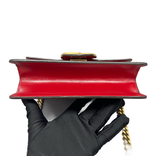 Gucci Crossbody Bag Glazed Calfskin Red