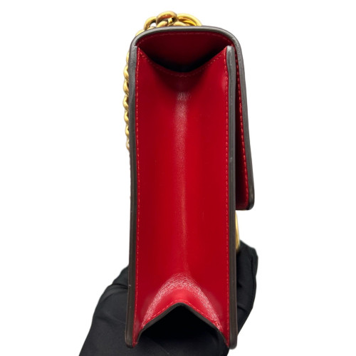 Gucci Crossbody Bag Glazed Calfskin Red