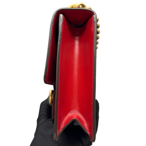 Gucci Crossbody Bag Glazed Calfskin Red
