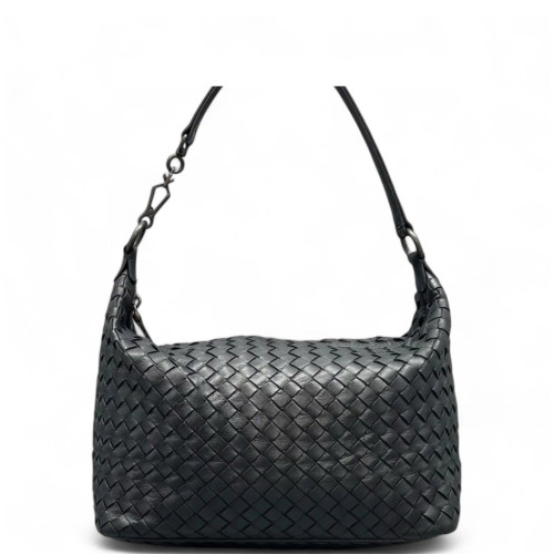 Bottega Veneta Shoulder Bag Lambskin Intrecciato Nappa Black